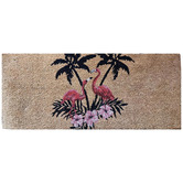 Welcome Weave Flamingo Island PVC Backed Coconut Coir Doormat