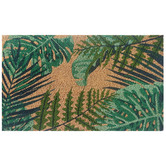 Welcome Weave Leaves PVC Backed Coconut Coir Doormat