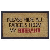 Welcome Weave Hide My Parcels Rubber with Coir Doormat