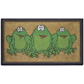 Welcome Weave Frogs Rubber with Coir Doormat