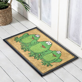 Welcome Weave Frogs Rubber with Coir Doormat