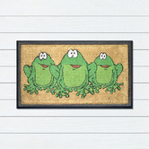 Welcome Weave Frogs Rubber with Coir Doormat