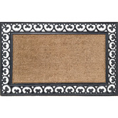 Welcome Weave Natural Bordered Rubber &amp; Coir Outdoor Doormat