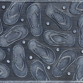 Welcome Weave Silver Thongs Rubber Doormat