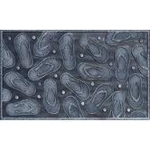 Welcome Weave Silver Thongs Rubber Doormat