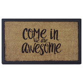 Welcome Weave We Are Awesome Coir &amp; Rubber Doormat