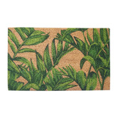 Welcome Weave Green Palm Frond Coconut Coir Doormat