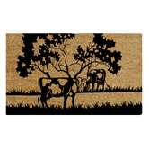 Welcome Weave Cow Trees Coconut Coir Doormat