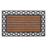 Welcome Weave Diamond Edge Rubber &amp; Coir Doormat
