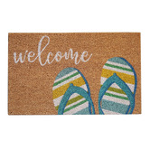 Welcome Weave Aqua Thong Coconut Coir Doormat