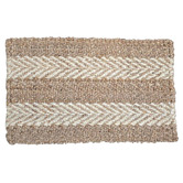 Welcome Weave Crizzle Tone Stripes Hand-Knotted Jute Doormat