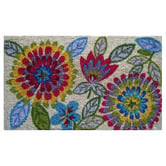 Welcome Weave Multi-Colour Floral Coir Doormat