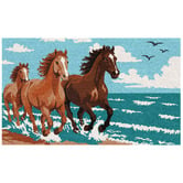 Welcome Weave Beach Horses Coir Doormat