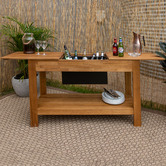 Hartman Malibu Wooden Outdoor Bar Table with Storage