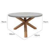 Hartman Boston Polystone Outdoor Dining Round Table