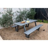 Hartman 6 Seater Wave II Aluminium Outdoor Dining Bench &amp; Table