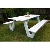 Hartman 6 Seater Wave II Aluminium Outdoor Dining Bench &amp; Table