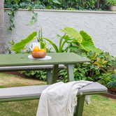 Hartman 6 Seater Olive Branch Wave II Aluminium Outdoor Dining Bench &amp; Table