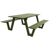 Hartman 6 Seater Olive Branch Wave II Aluminium Outdoor Dining Bench &amp; Table