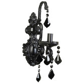 Alessia Lighting Beadora Provincial Black Glass Wall Light