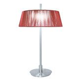 Alessia Lighting Paolo Red Steel Two Light Table Lamp