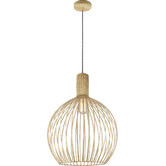 Alessia Lighting Gabbia Natural Wood Pendant