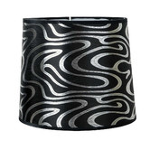 Alessia Lighting Jill Black Round Patterned Silk Lamp Shade