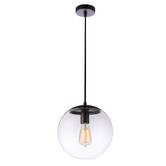 Alessia Lighting Black Sfera Glass Pendant Light