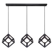 Alessia Lighting Black Rubix 3 Light Bar Pendant