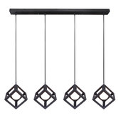 Alessia Lighting Black Rubix 4 Light Bar Pendant