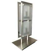 Alessia Lighting 40cm Panel 2 Light Glass &amp; Metal Table Lamp