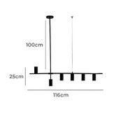 Alessia Lighting Cicero Steel 6 Light Pendant