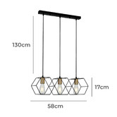 Alessia Lighting Sallust Steel 3 Light Pendant