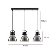 Alessia Lighting Lucan 3 Light Steel Pendant