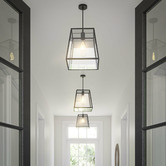Alessia Lighting Creswick Vintage Glass Pane 1 Light Pendant