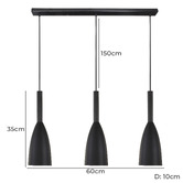 Alessia Lighting 3 Light Urban Aluminium Pendant
