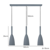 Alessia Lighting 3 Light Urban Aluminium Pendant