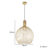 Alessia Lighting Gabbia Natural Wood Pendant