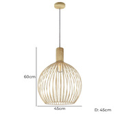 Alessia Lighting Gabbia Natural Wood Pendant
