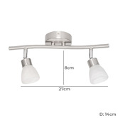 Alessia Lighting Albons Alabaster Adjustable 2 Lamp Bar Spotlight