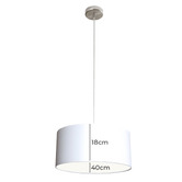 Alessia Lighting 40cm White Marco 1 Light Pendant