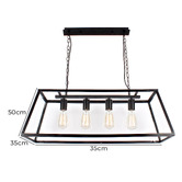 Alessia Lighting Creswick Vintage Glass Pane 4 Light Long Pendant