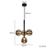 Alessia Lighting Modi 4 Light Glass Pendant