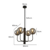 Alessia Lighting Clarie 4 Light Glass Pendant