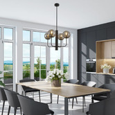 Alessia Lighting Clarie 4 Light Glass Pendant