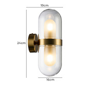 Alessia Lighting Venice 2 Light Glass Wall Sconce