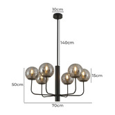 Alessia Lighting Clarie 6 Light Glass Pendant