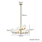 Alessia Lighting Blanca Glass 10 Light Pendant