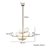 Alessia Lighting Blanca 12 Light Glass Pendant