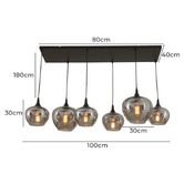 Alessia Lighting Eaves 6 Light Glass Pendant